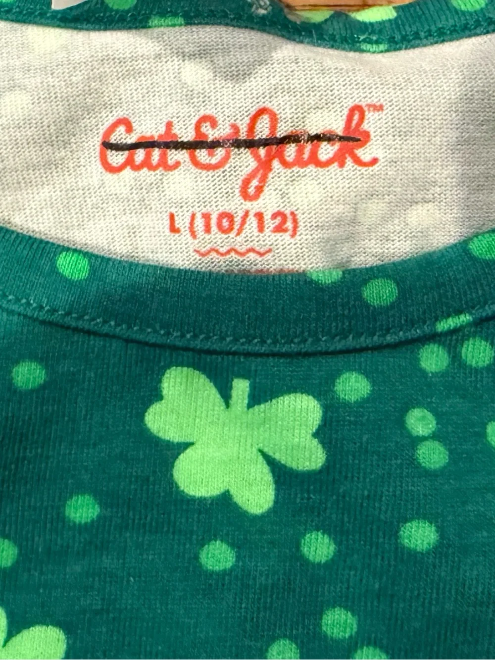 Cat & Jack Green Clover Dress Size Large 10/12 NWT